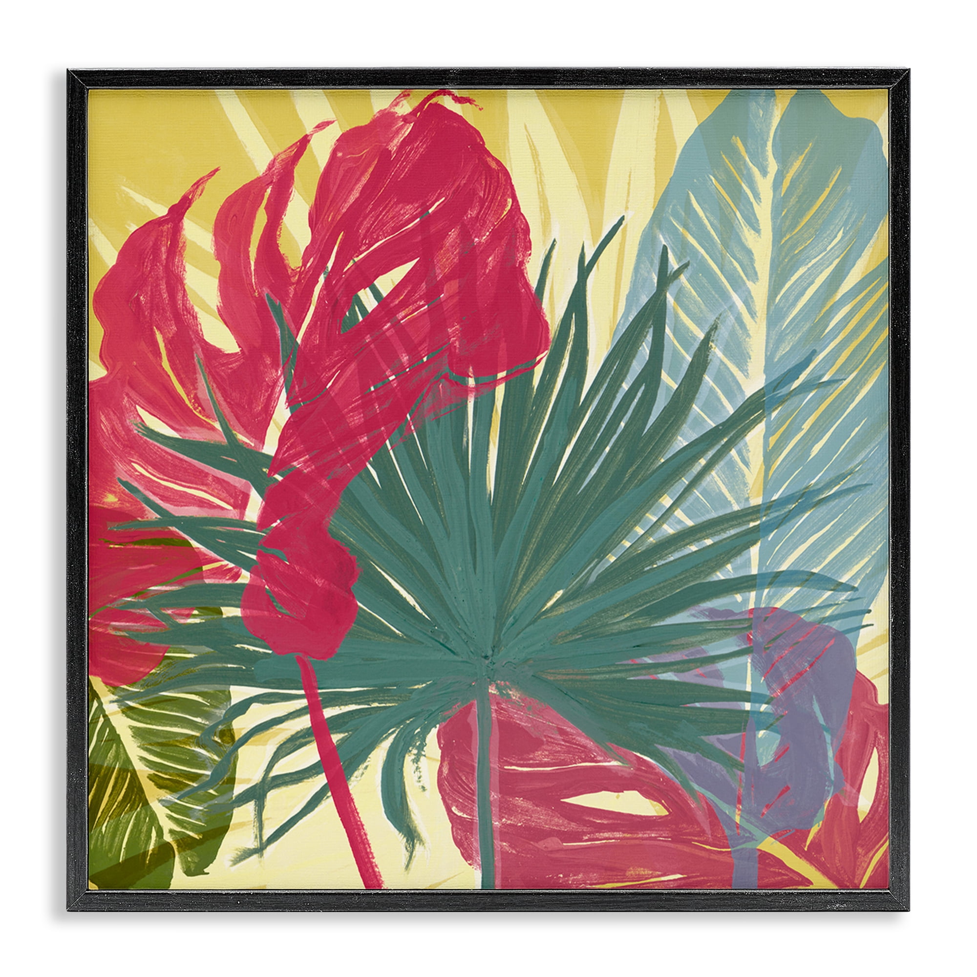 Stupell Industries Bold Botanical Party Botanical & Floral Painting Black Framed Art Print Wall Art, 17 x 17