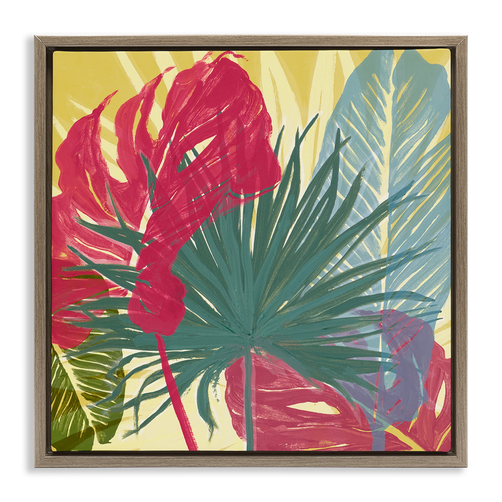 Stupell Industries Bold Botanical Party Botanical & Floral Painting Brown Floater Framed Art Print Wall Art, 25 x 25