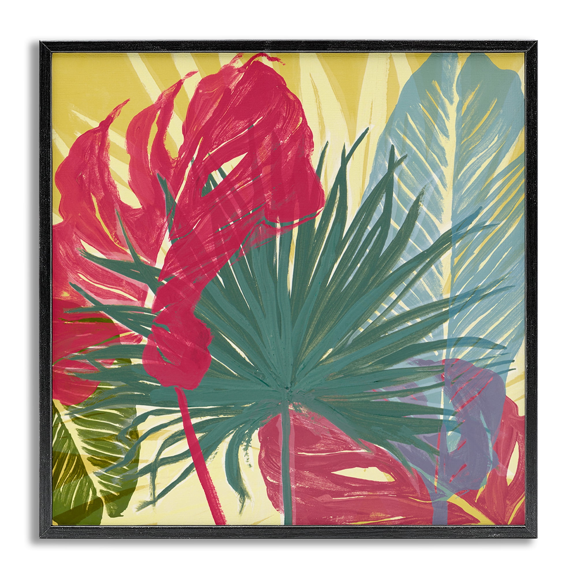 Stupell Industries Bold Botanical Party Botanical & Floral Painting Gray Framed Art Print Wall Art, 24 x 24