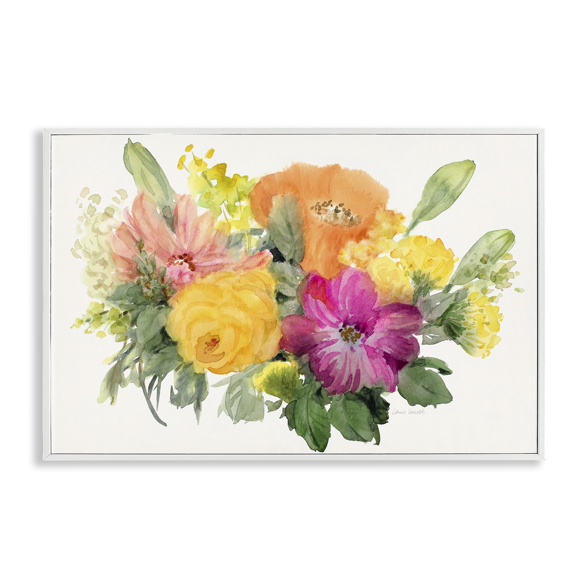 Stupell Industries Bold Bouquet Beauty Botanical & Floral Painting White Framed Art Print Wall Art, 18 x 12