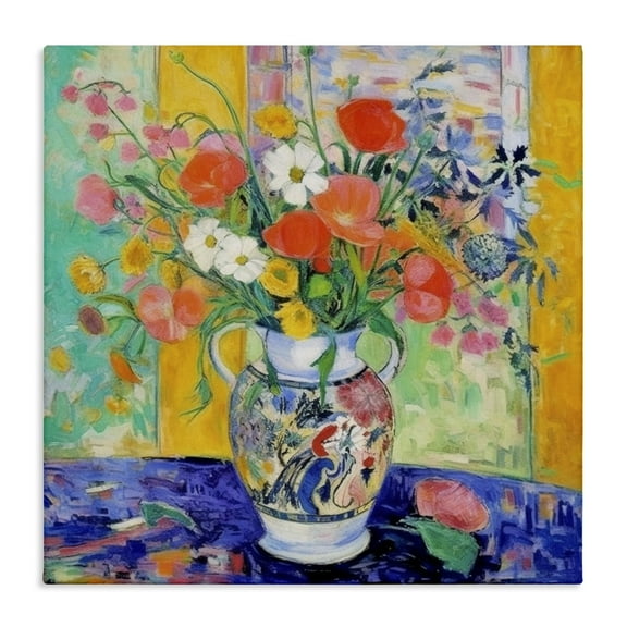 Stupell Industries Bold Bouquet Impression Plants & Flowers Painting Wrapped Canvas Art Print Wall Art, 17 x 17