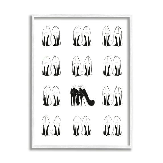 Stupell Industries Bold Bow Heels Standout Glam Fashion Shoes, 24 x 30, Design by Martina