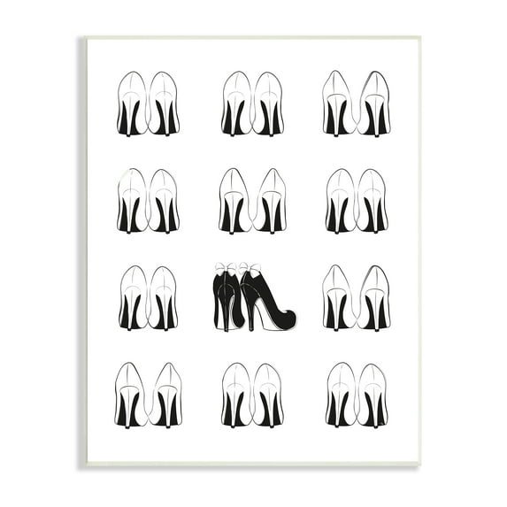 Stupell Industries Bold Bow Heels Standout Glam Fashion Shoes Beauty & Fashion Painting Unframed Art Print Wall Art, 10 x 15