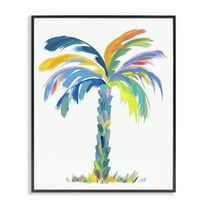 Stupell Industries Bold Brushed Palm Botanical & Floral Painting Black Framed Art Print Wall Art, 11 x 14