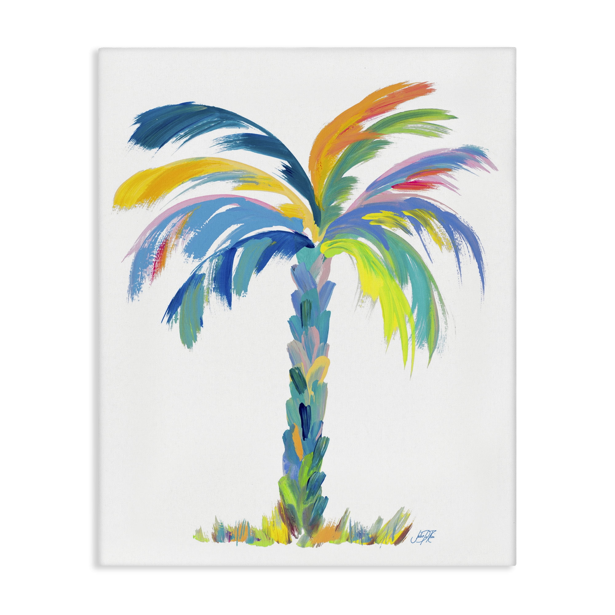 Stupell Industries Bold Brushed Palm Botanical & Floral Painting Gallery Wrapped Canvas Art Print Wall Art, 30 x 40