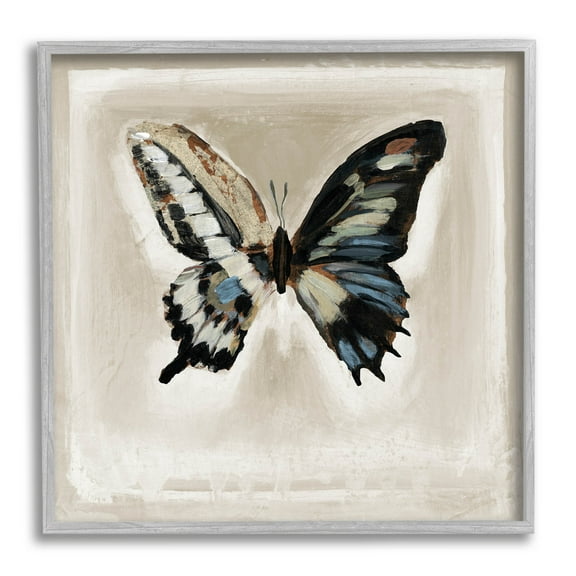 Stupell Industries Bold Butterfly Insect Painting Gray Framed Art Print Wall Art, Design by Stacy D'Aguiar