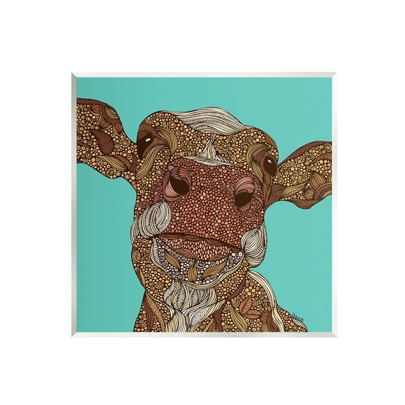Stupell Industries Bold Calf Cow Intricate Inner Stripe Patterns Graphic Art Unframed Art Print Wall Art, Design by Valentina Harper