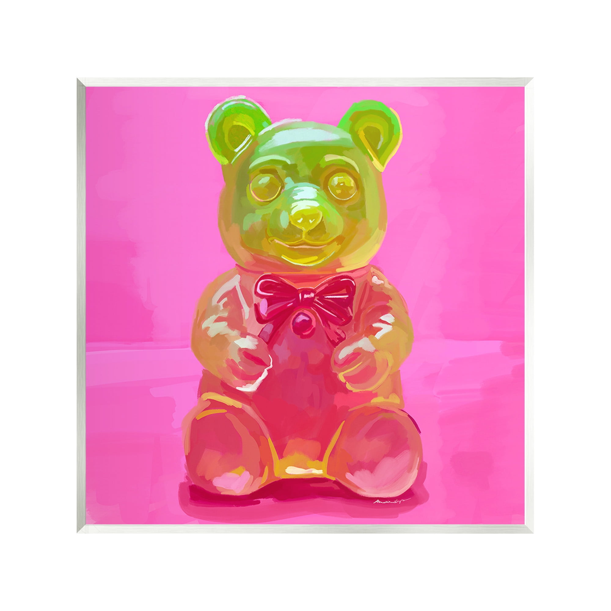 Stupell Industries Bold Candy Bear Food & Beverage Painting Unframed Art Print Wall Art, 12 x 12