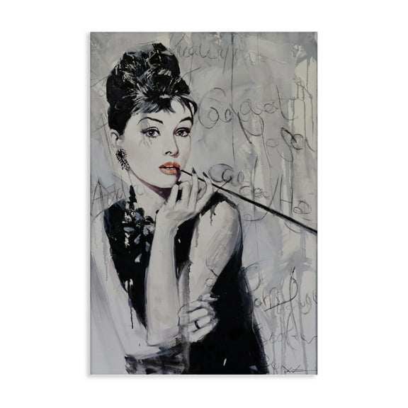 Stupell Industries Bold & Classic Audrey People Painting Wrapped Canvas Canvas Art Print Wall Art, 20 x 30