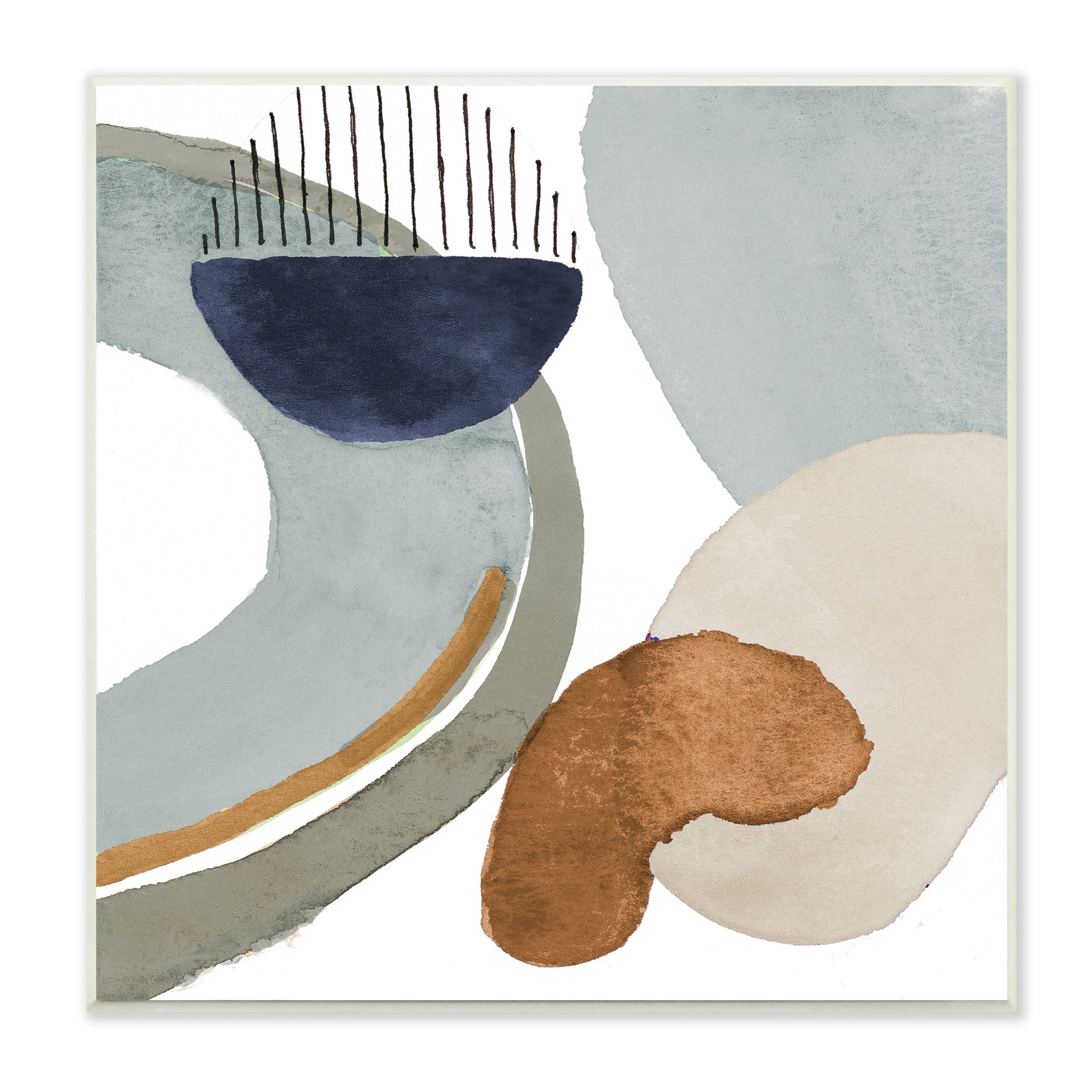 Stupell Industries Bold Contemporary Shapes Geometric Paint Strokes Lines Painting Unframed Art Print Wall Art, Design by Lanie Loreth