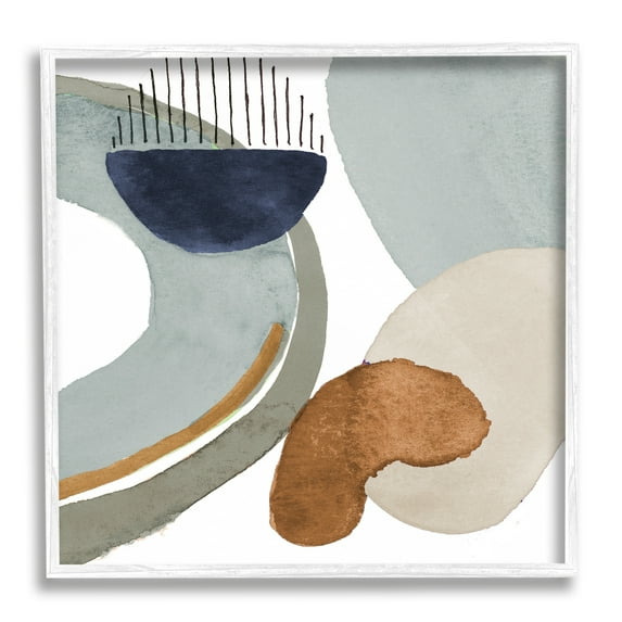 Stupell Industries Bold Contemporary Shapes Geometric Paint Strokes Lines Painting White Framed Art Print Wall Art, Design by Lanie Loreth