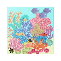 Stupell Industries Bold Coral Reef Underwater Patterned Fish Shapes Graphic Art Gallery Wrapped Canvas Print Wall Art, Design by unknown