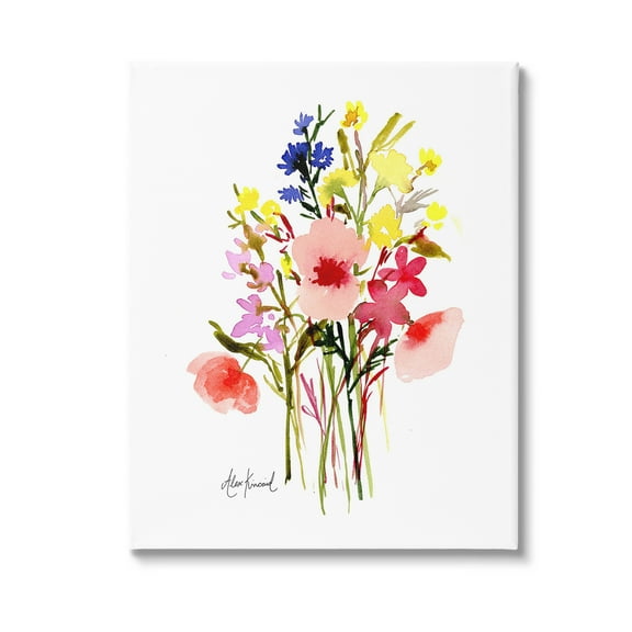 Stupell Industries Bold Cottage Bunches Botanical & Floral Painting Gallery Wrapped Canvas Art Print Wall Art, 16 x 20