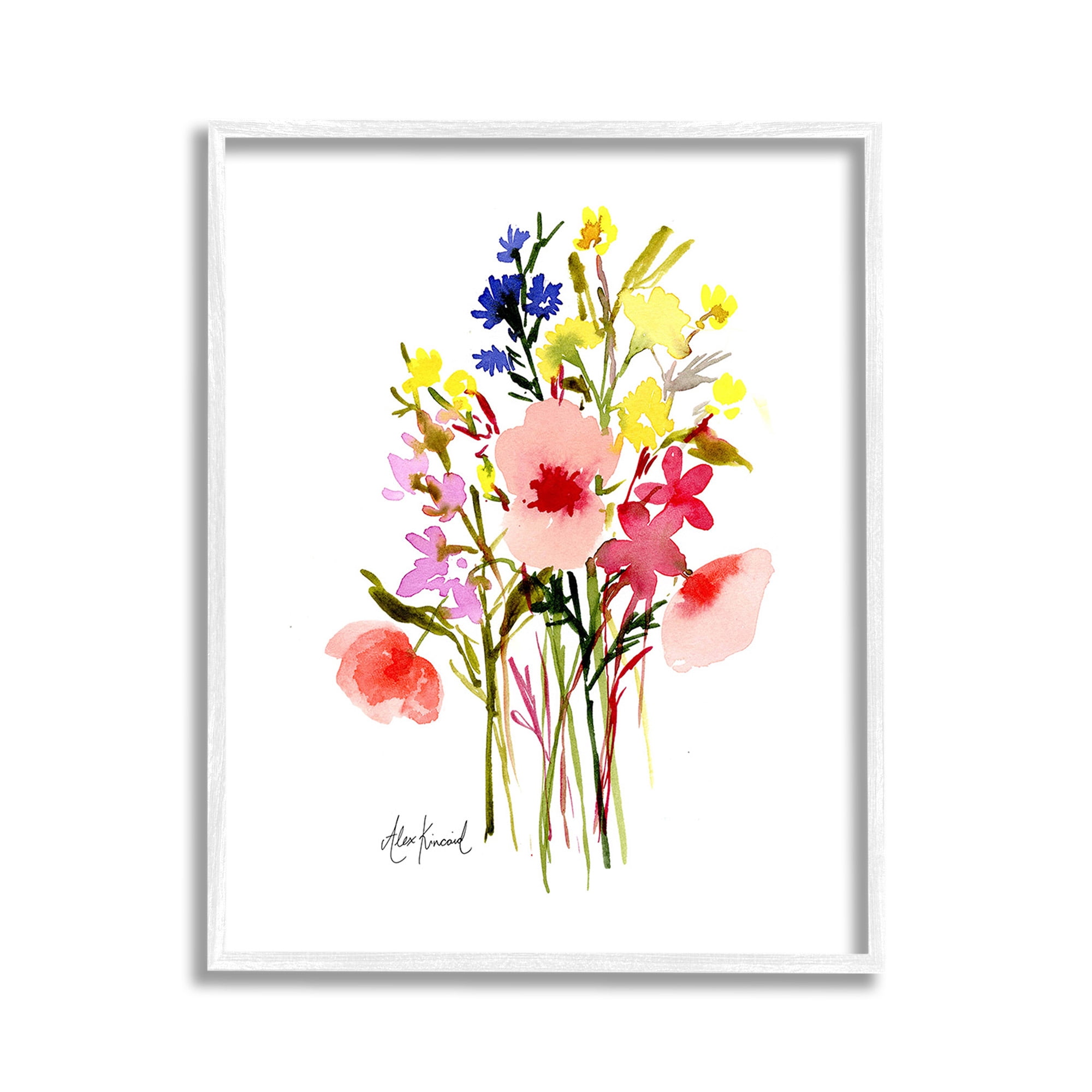 Stupell Industries Bold Cottage Bunches Botanical & Floral Painting White Framed Art Print Wall Art, 11 x 14