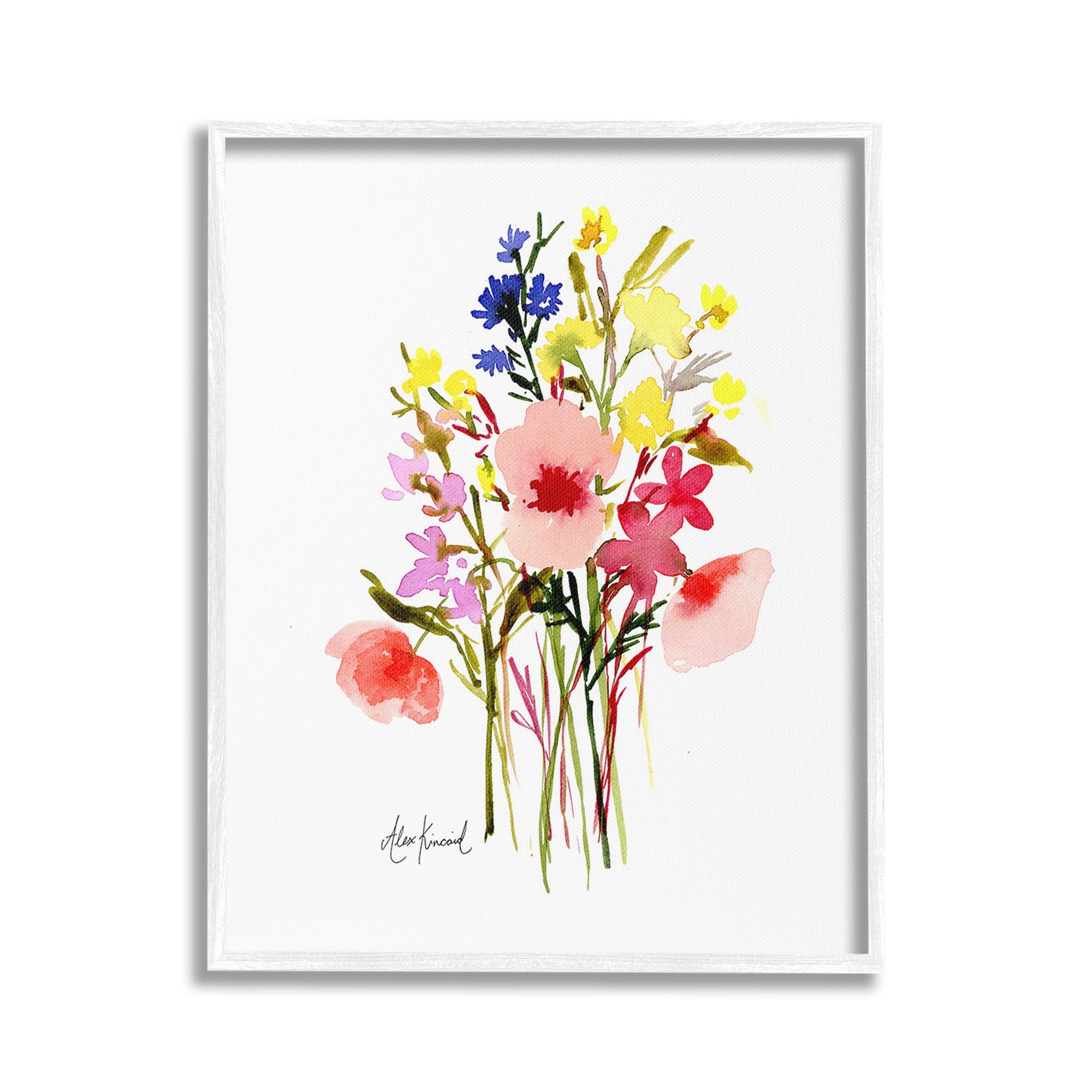 Stupell Industries Bold Cottage Bunches Botanical & Floral Painting White Framed Art Print Wall Art, 16 x 20