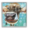 thumbnail image 1 of Stupell Industries Bold Cow Cattle Portrait Blue Bubbles Pattern Painting Gray Framed Art Print Wall Art, Design by Jennifer Redstreake, 1 of 5