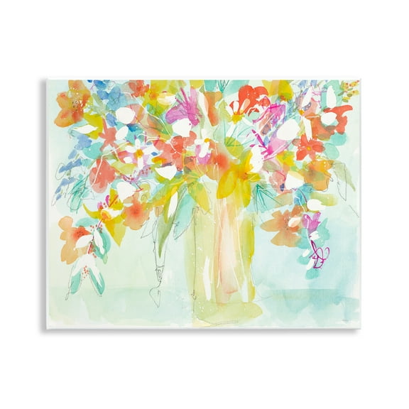 Stupell Industries Bold Eclectic Bouquet Botanical & Floral Painting Unframed Art Print Wall Art, 14 x 11