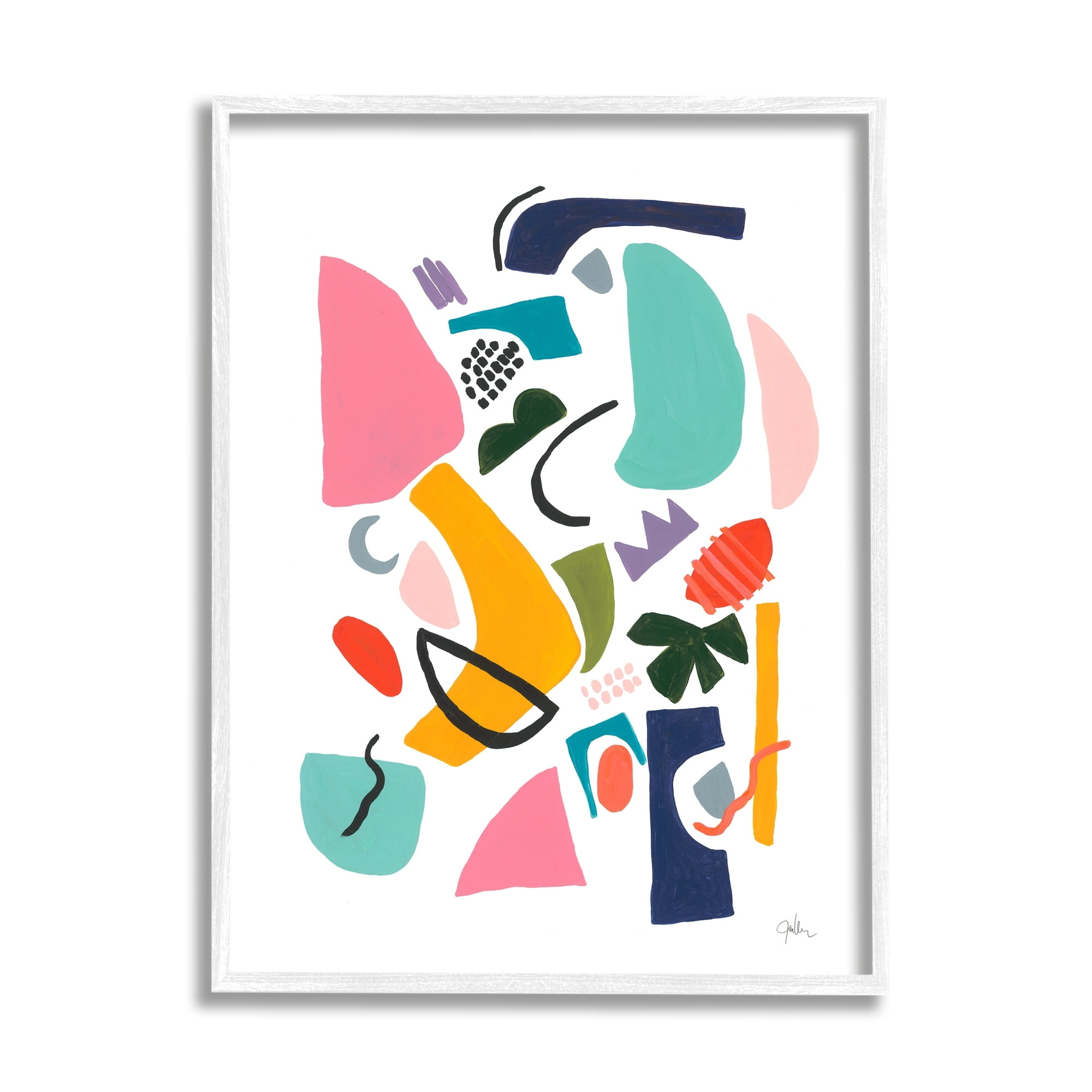 Stupell Industries Bold Expressive Shapes Abstract Painting Funky Geometry, 11 x 14,Design by Jan Weiss