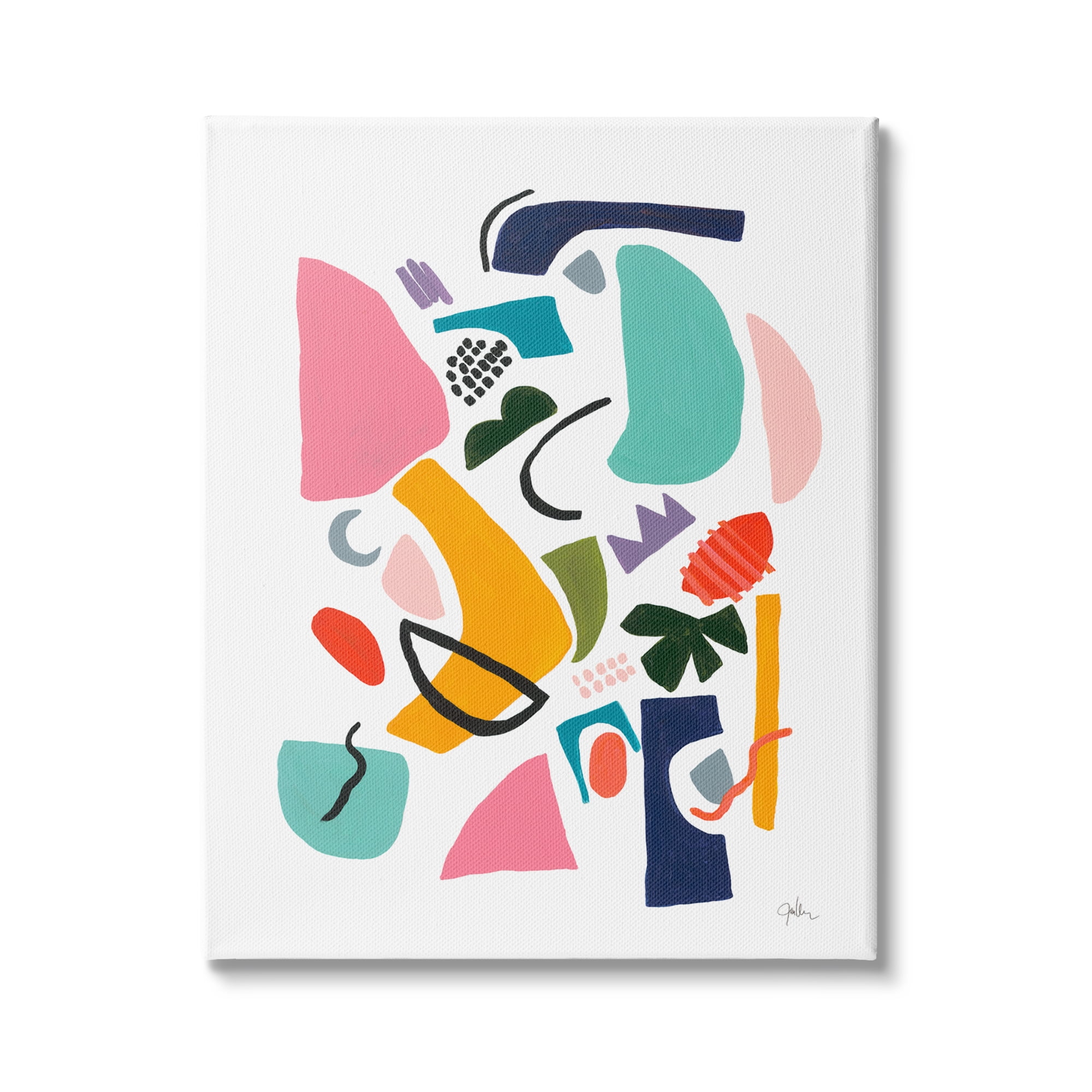 Stupell Industries Bold Expressive Shapes Abstract Painting Funky Geometry, 36 x 48,Design by Jan Weiss