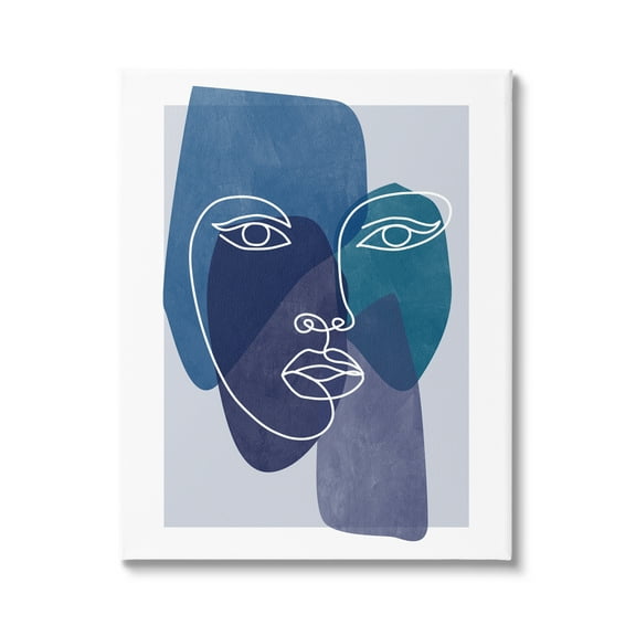 Stupell Industries Bold Face Line Doodle Modern Geometric Shapes Canvas Wall Art, 36 x 48, Design by Birch&Ink