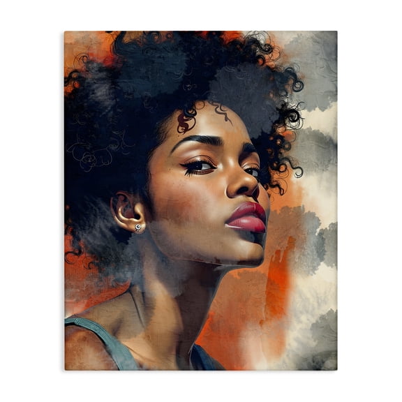 Stupell Industries Bold Female Portrait People Painting Wrapped Canvas Canvas Art Print Wall Art, 30 x 40