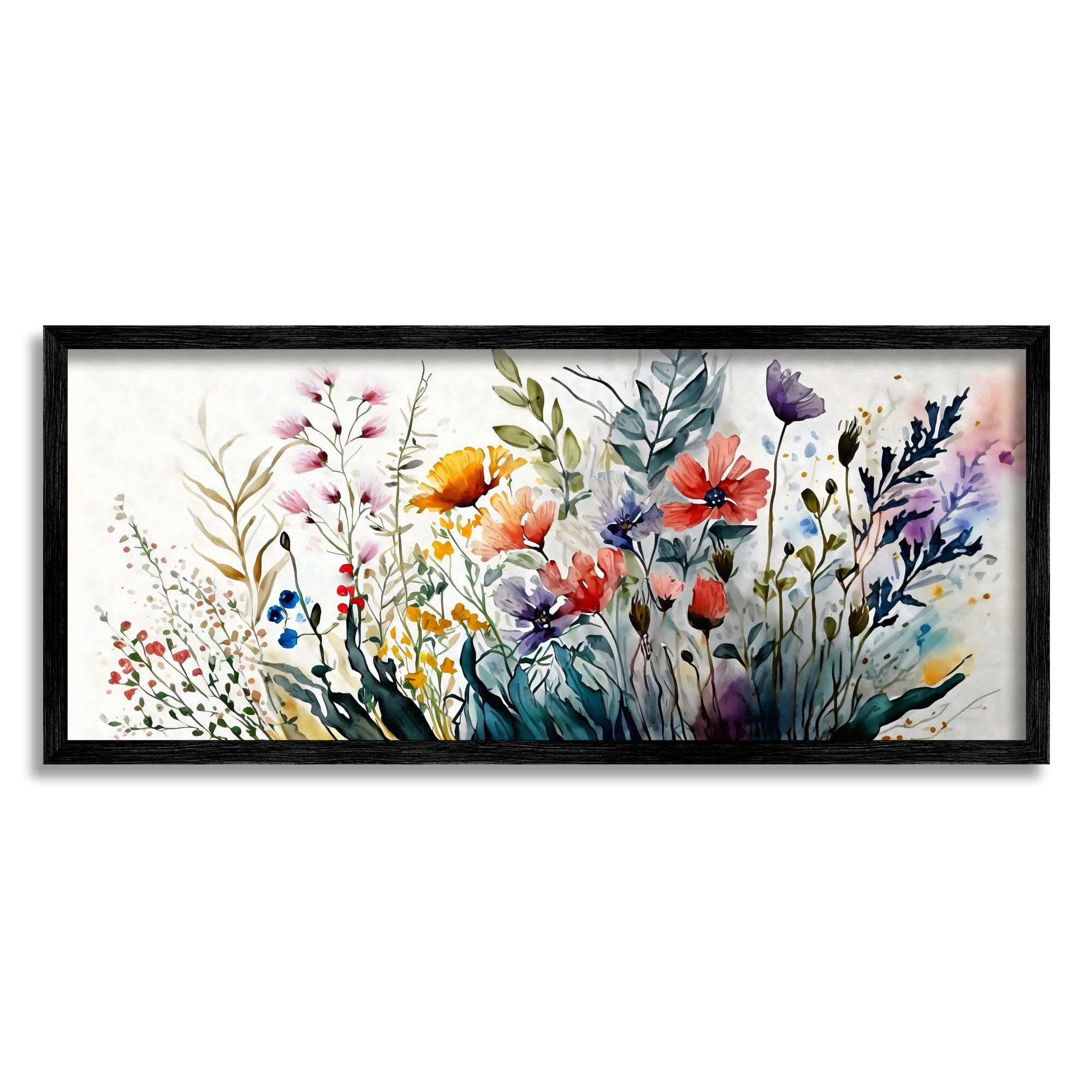 Stupell Industries Bold Floral Hues Blooming Nature Botanical & Floral Painting Black Framed Art Print Wall Art