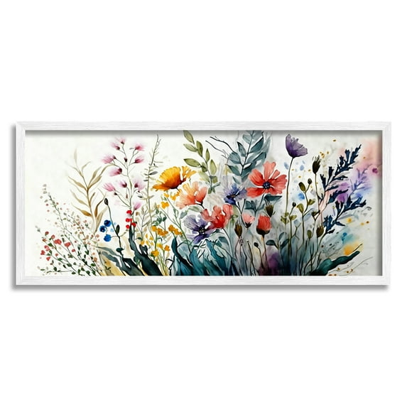 Stupell Industries Bold Floral Hues Blooming Nature Botanical & Floral Painting White Framed Art Print Wall Art