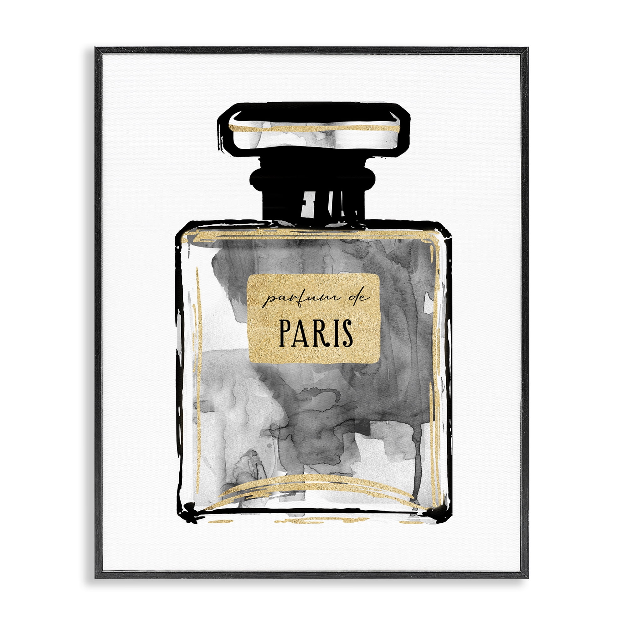 Stupell Industries Bold French Perfume Beauty & Fashion Painting Black Framed Art Print Wall Art, 11 x 14