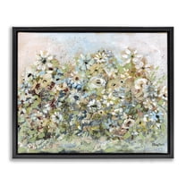 Stupell Industries Bold Garden Blooms Floral Painting Black Floater Framed Canvas Art Print Wall Art, 21 x 17