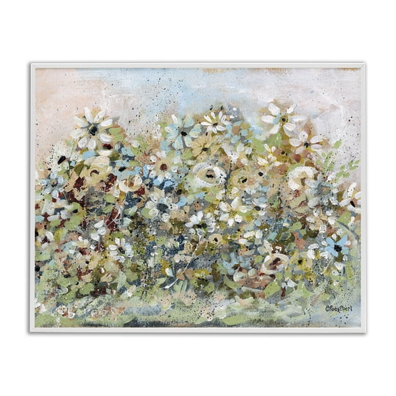 Stupell Industries Bold Garden Blooms Floral Painting White Framed Art Print Wall Art, 20 x 16