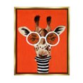 thumbnail image 1 of Stupell Industries Bold Giraffe Turtleneck & Glasses Animals & Insects Painting Gold Floater Framed Art Print Wall Art, 1 of 6