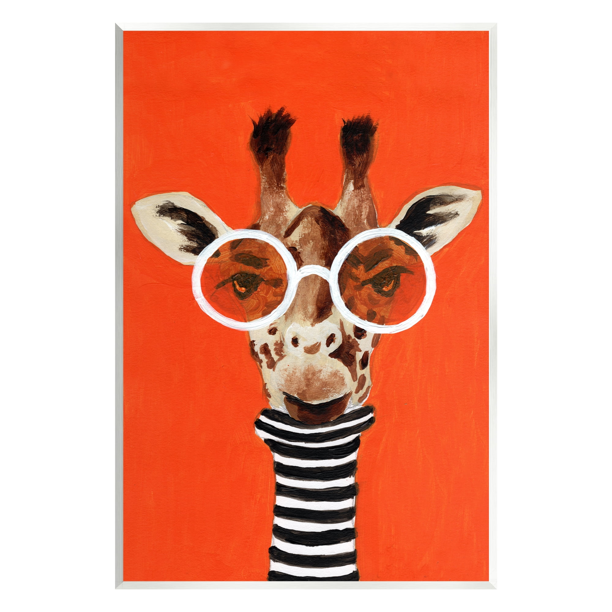 Stupell Industries Bold Giraffe Turtleneck & Glasses Animals & Insects Painting Unframed Art Print Wall Art