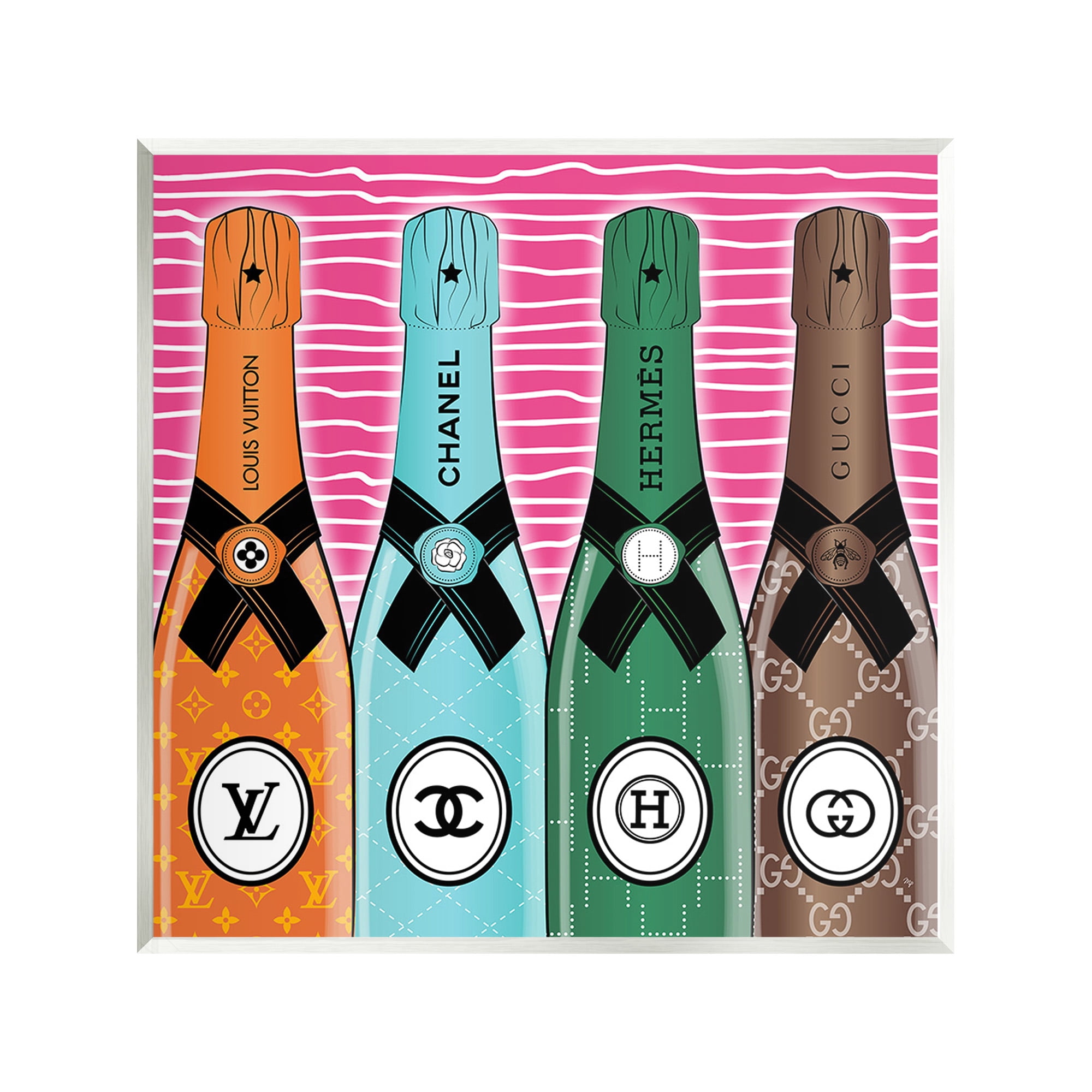 Stupell Industries Bold Glam Bottles Food & Beverage Painting Unframed Art Print Wall Art, 12 x 12