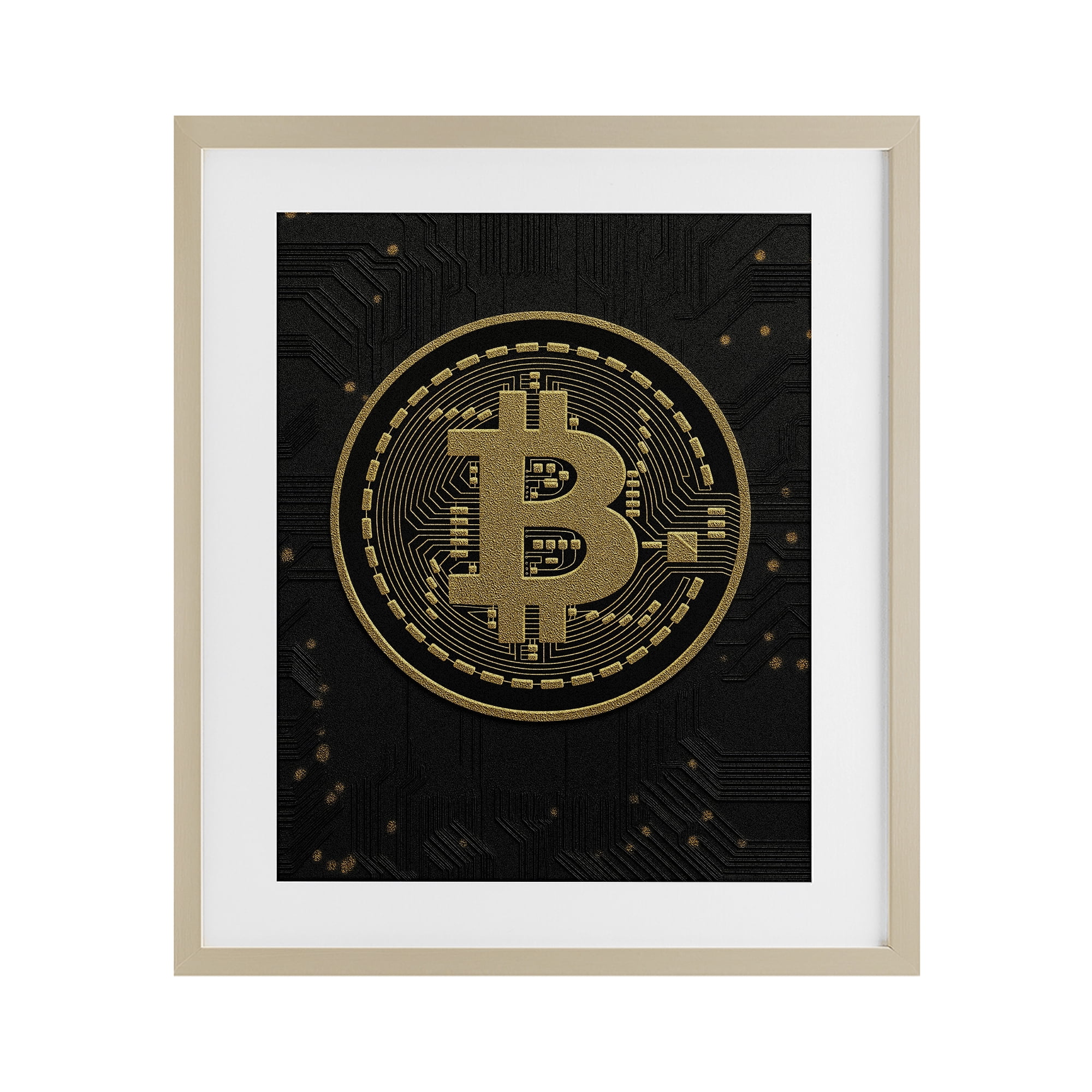 Stupell Industries Bold Golden Digital Currency Birch Framed Print Under Glass, design by Svetlana Aleynikova