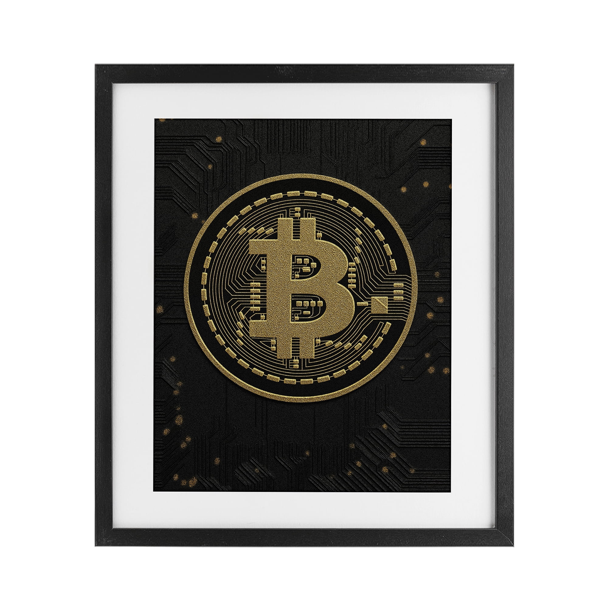 Stupell Industries Bold Golden Digital Currency Black Framed Print Under Glass, design by Svetlana Aleynikova