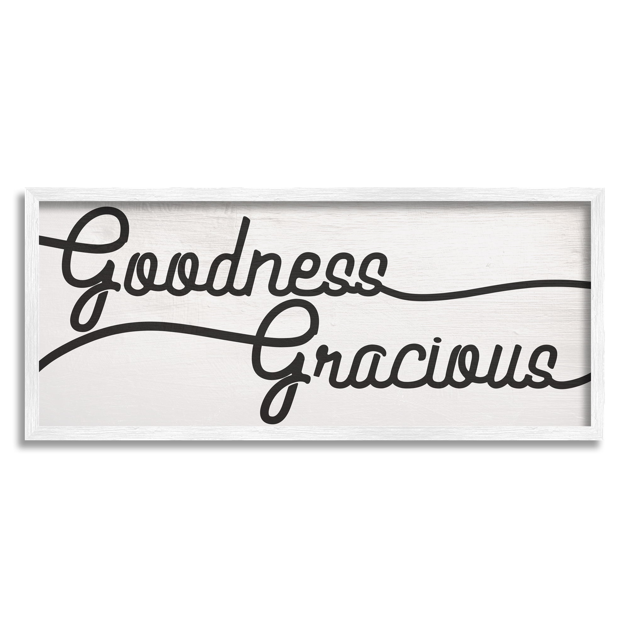 Stupell Industries Bold Goodness Gracious Phrase Minimal Family Text Typography Painting White Framed Art Print Wall Art, 13 x 30