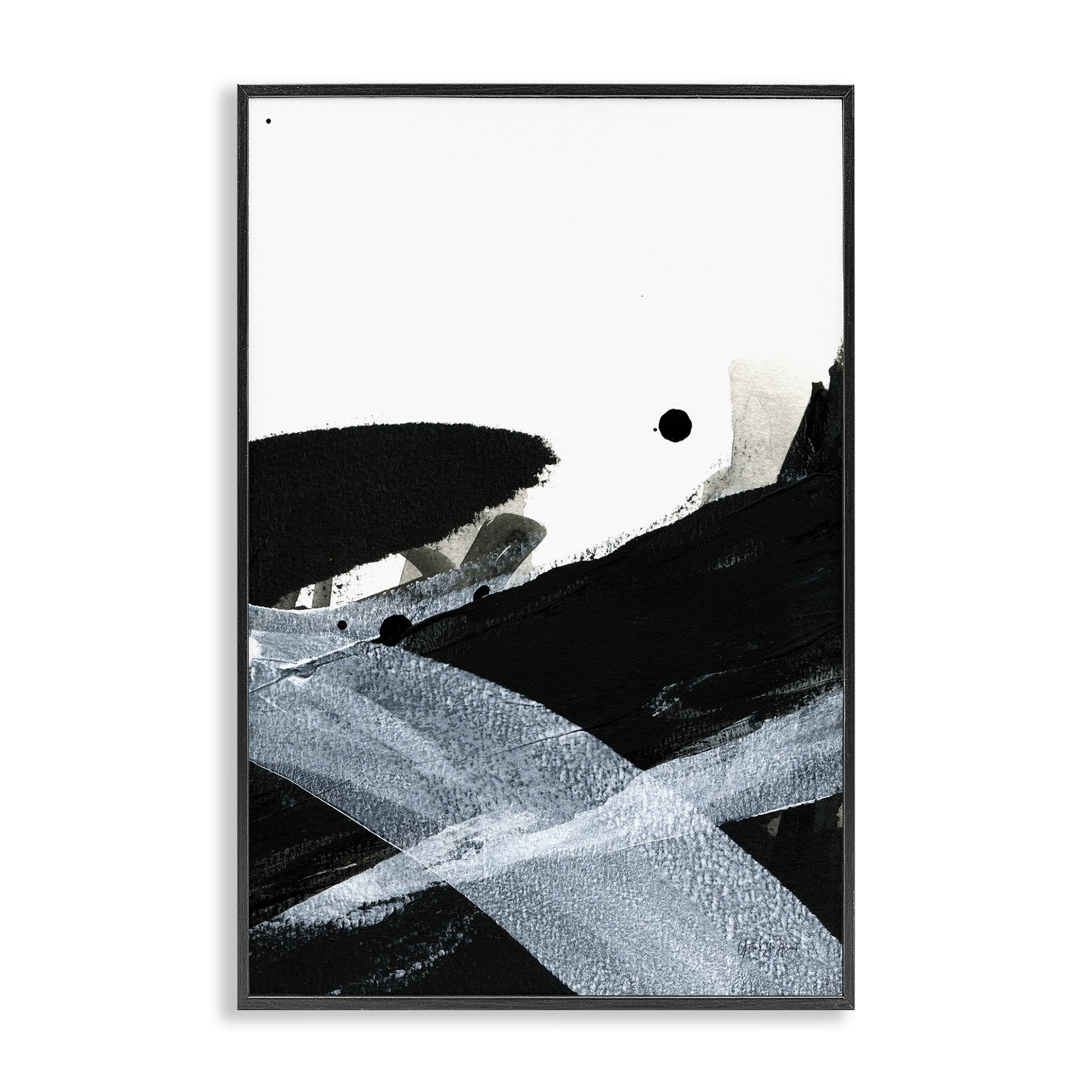 Stupell Industries Bold Gradient Movement Abstract Painting Black Framed Art Print Wall Art, 20 x 30