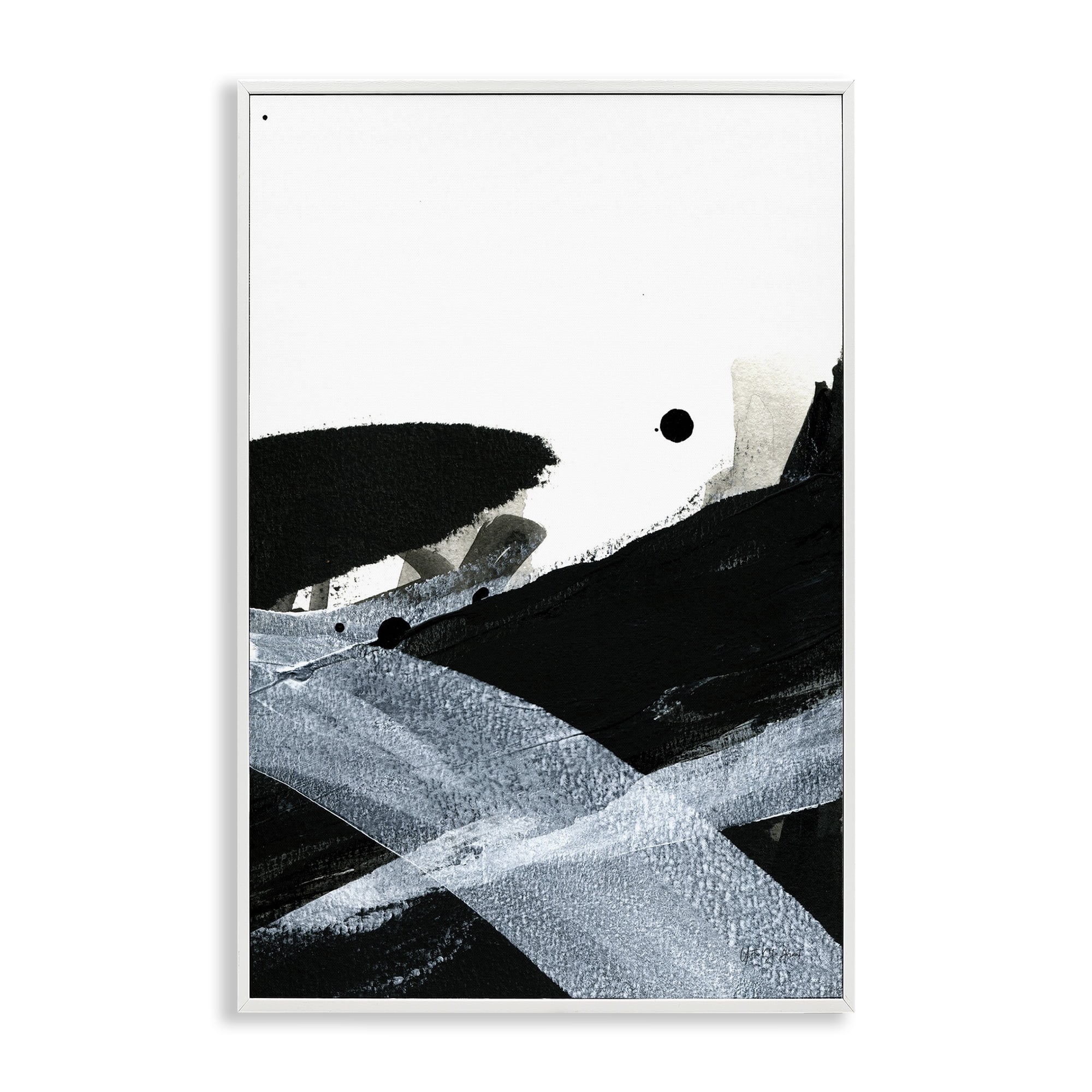Stupell Industries Bold Gradient Movement Abstract Painting White Framed Art Print Wall Art, 20 x 30