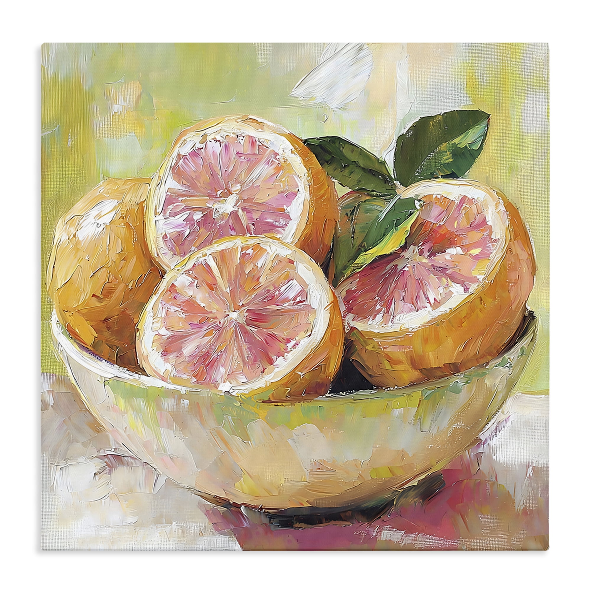 Stupell Industries Bold Grapefruit in Ceramic Bowl Canvas Wall Art, design by Riley B