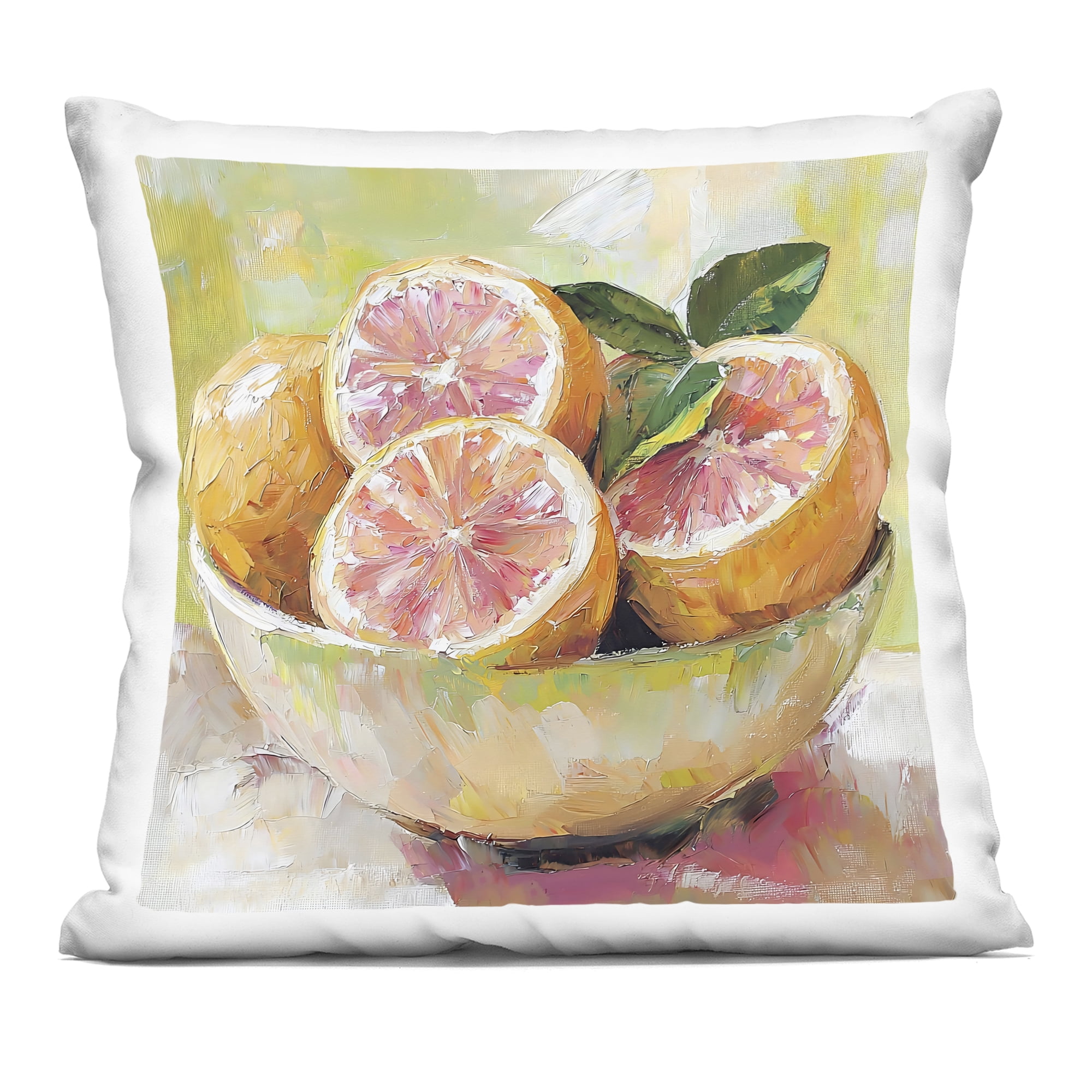 Stupell Industries Bold Grapefruit in Ceramic Bowl Decorative Printed Throw Pillow, design by Riley B, 18 x 7 x 18