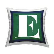 Stupell Industries Bold Green Letter E Square Decorative Printed Throw Pillow, 18 x 18