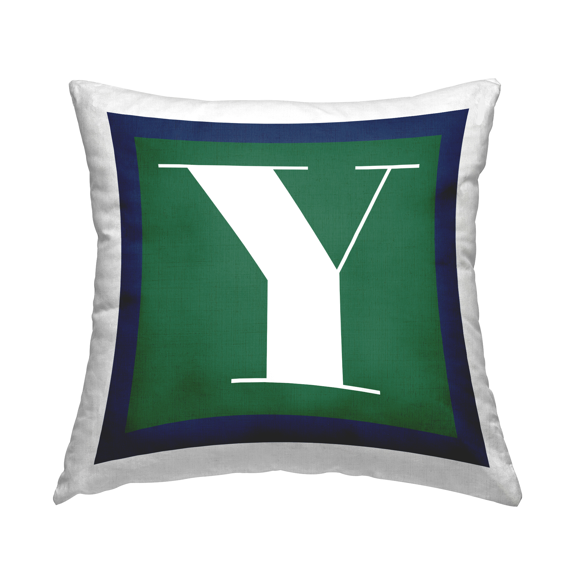 Stupell Industries Bold Green Letter Y Square Decorative Printed Throw Pillow, 18 x 18