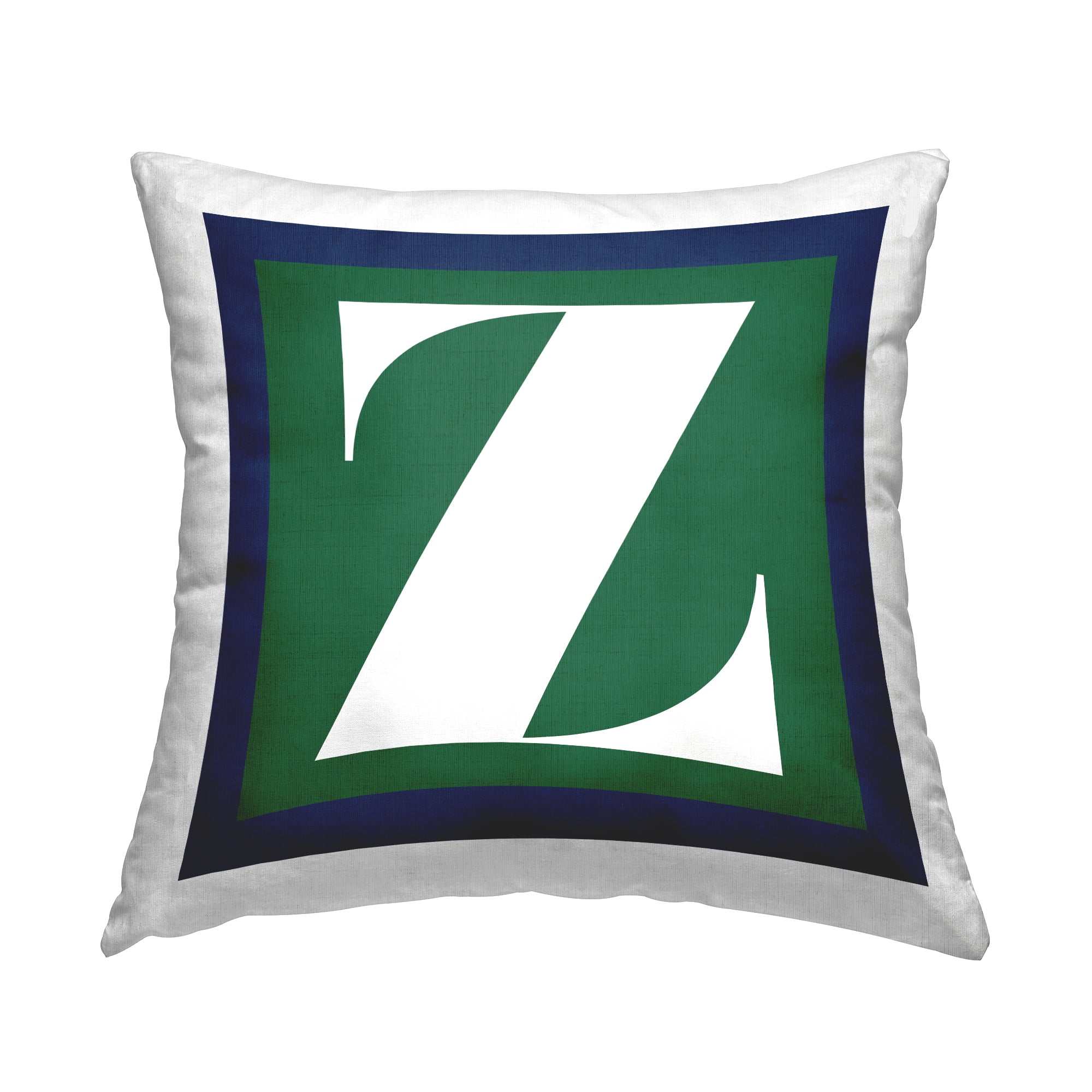 Stupell Industries Bold Green Letter Z Square Decorative Printed Throw Pillow, 18 x 18
