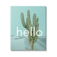 thumbnail image 1 of Stupell Industries Bold Hello Cactus Greeting Blue Desert Dunes Graphic Art Gallery Wrapped Canvas Print Wall Art, Design by J. Weiss, 1 of 7