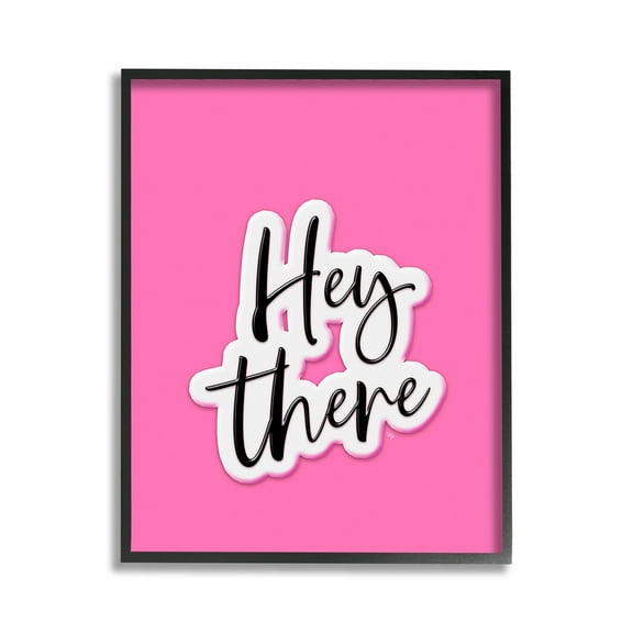 Stupell Industries Bold Hey There Beauty & Fashion Painting Black Framed Art Print Wall Art, 11 x 14