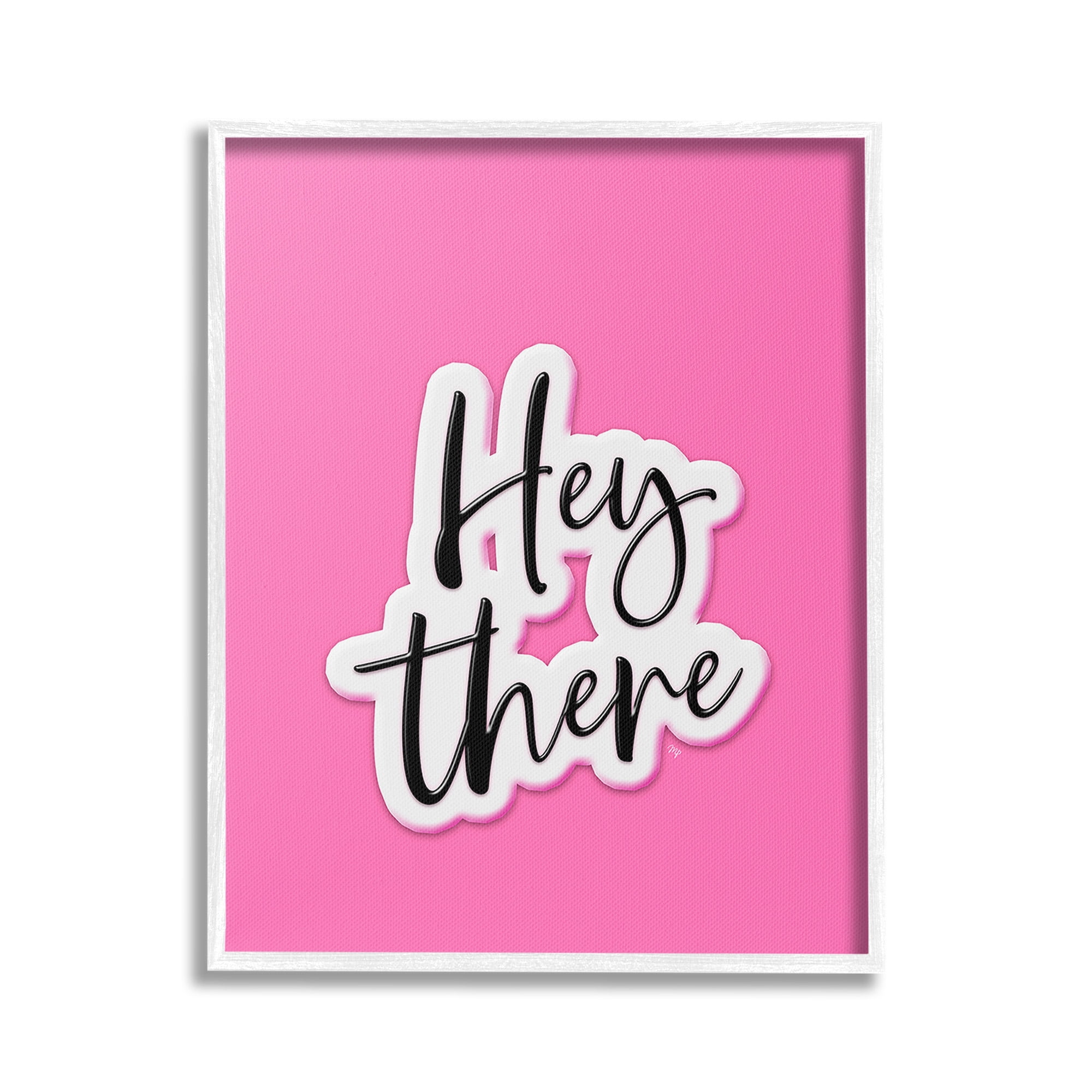 Stupell Industries Bold Hey There Beauty & Fashion Painting White Framed Art Print Wall Art, 16 x 20
