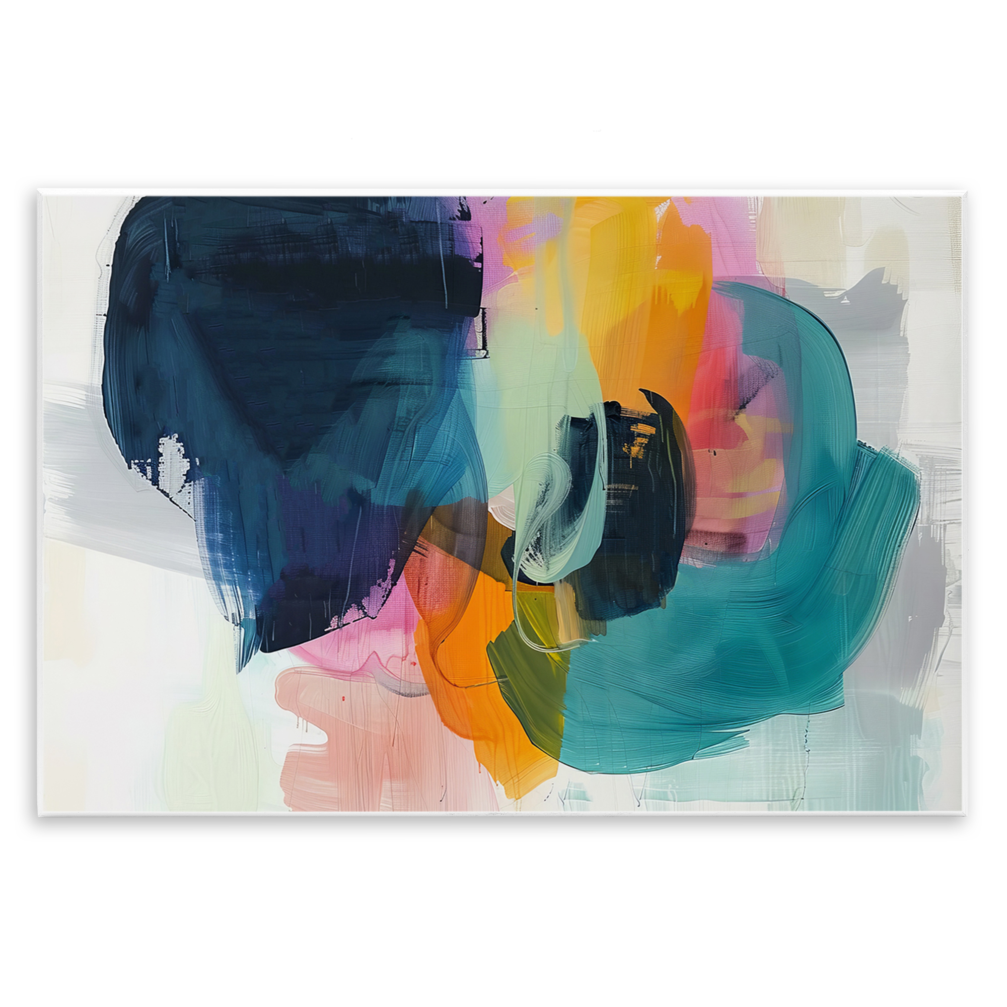 Stupell Industries Bold Hue Paint Strokes Abstract Painting Unframed Art Print Wall Art, 19 x 13