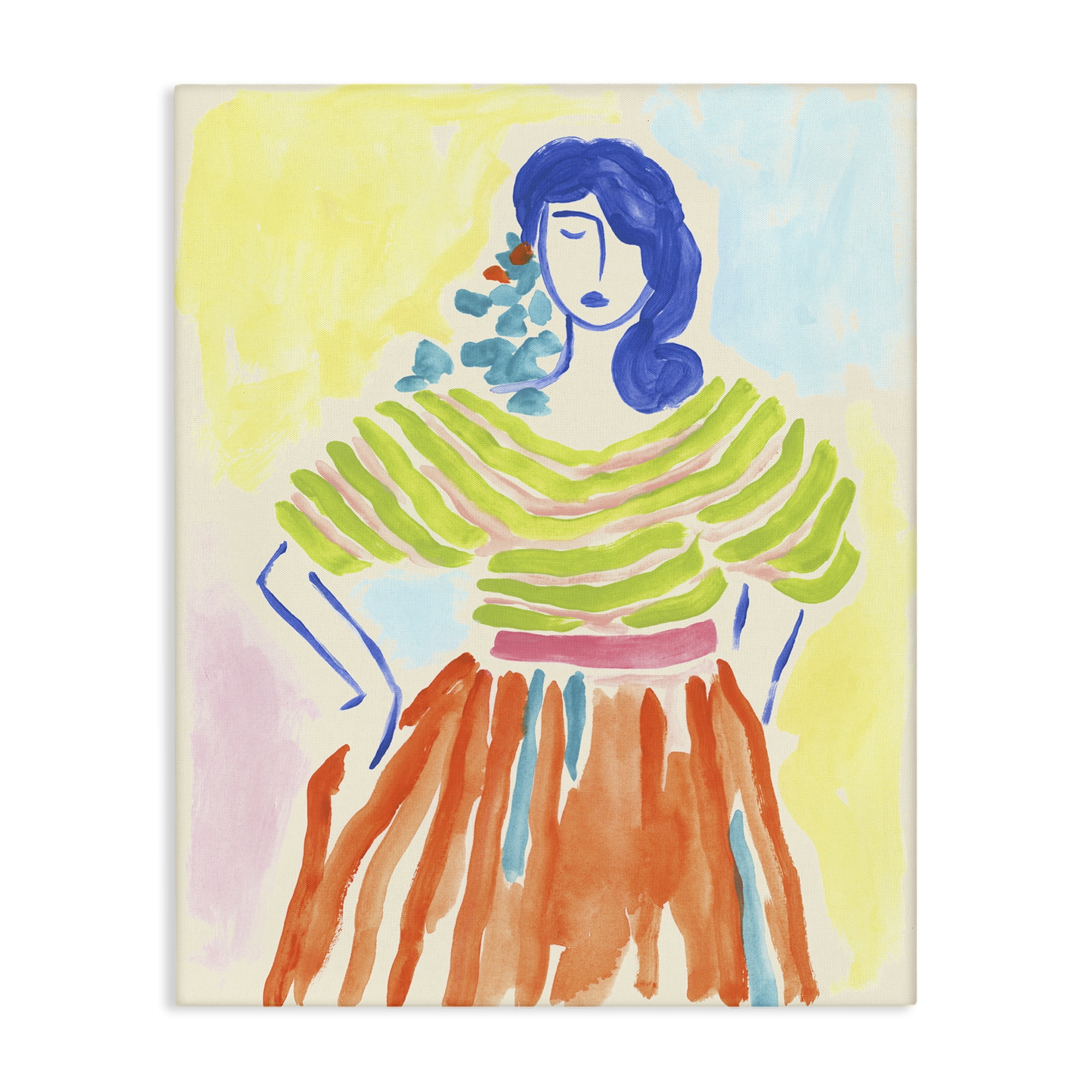 Stupell Industries Bold Hued Fashion People Painting Wrapped Canvas Art Print Wall Art, 24 x 30