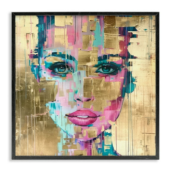 Stupell Industries Bold Hued Radiance People Painting Black Framed Art Print Wall Art, 12 x 12
