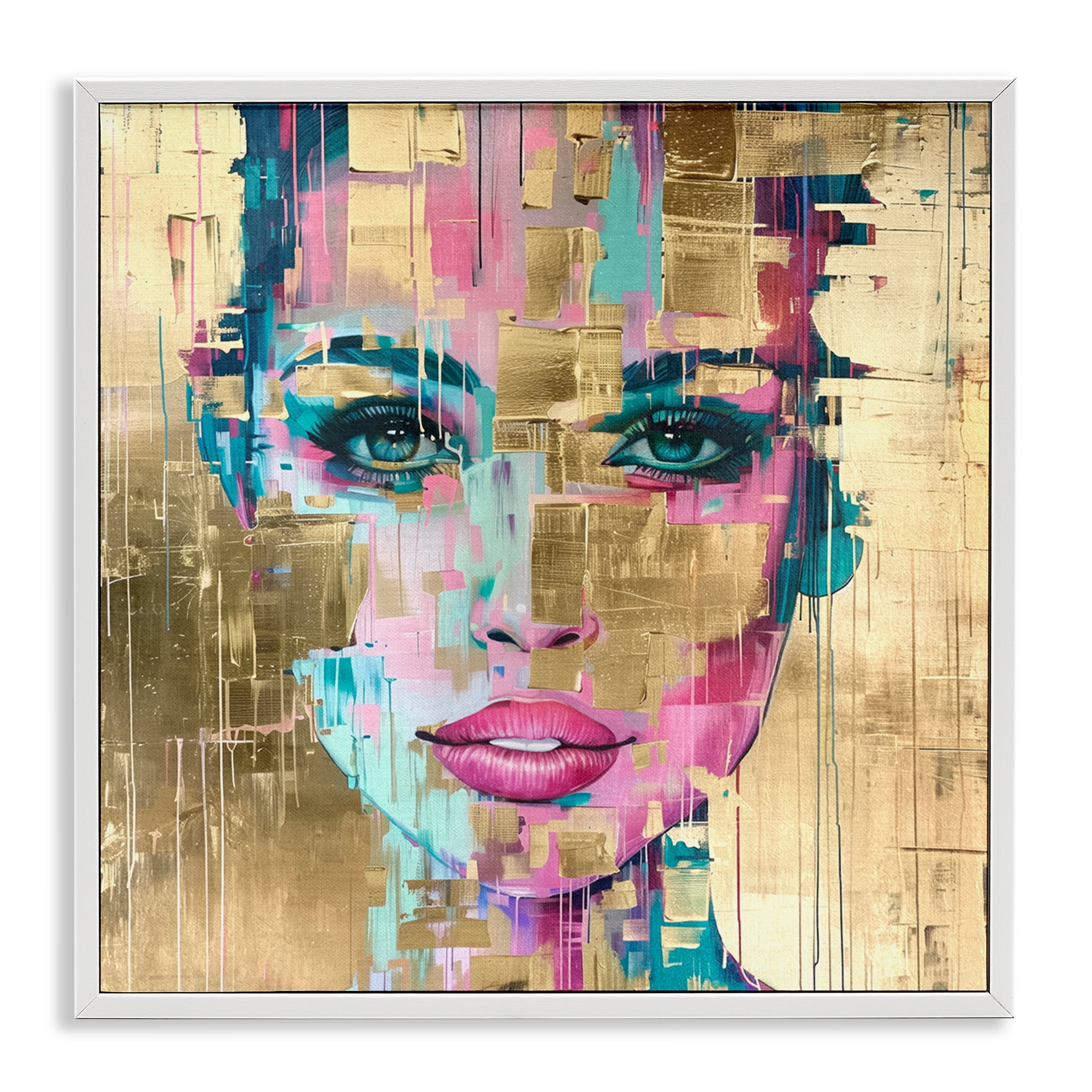 Stupell Industries Bold Hued Radiance People Painting White Framed Art Print Wall Art, 17 x 17
